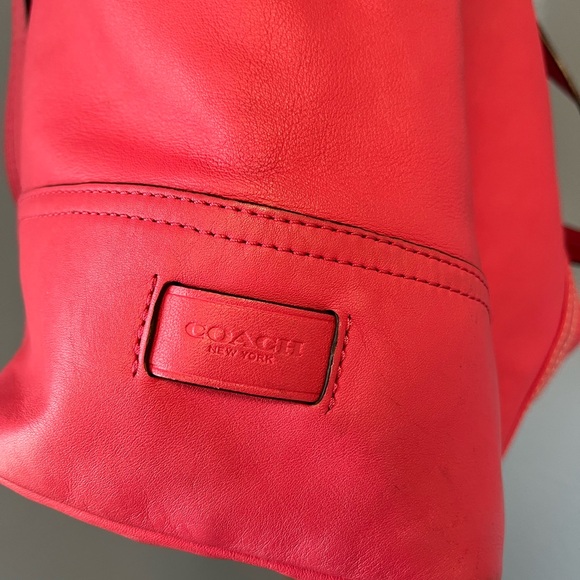 Coach Leather Tote Bag in Bright Pink - Picture 10 of 16